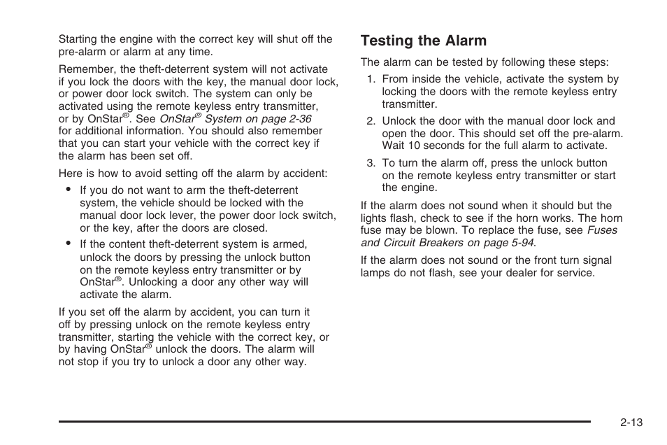 Testing the alarm | Hummer 2006 H3 User Manual | Page 89 / 420