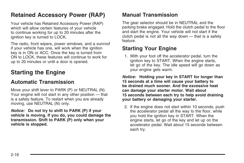 Retained accessory power (rap), Starting the engine | Hummer 2006 H3 User Manual | Page 92 / 420