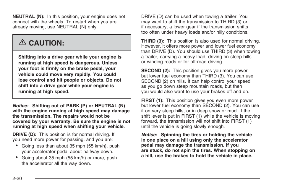 Caution | Hummer 2006 H3 User Manual | Page 96 / 420