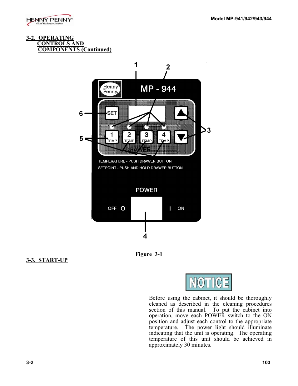 3. start-up | Henny Penny MP-944 User Manual | Page 11 / 18