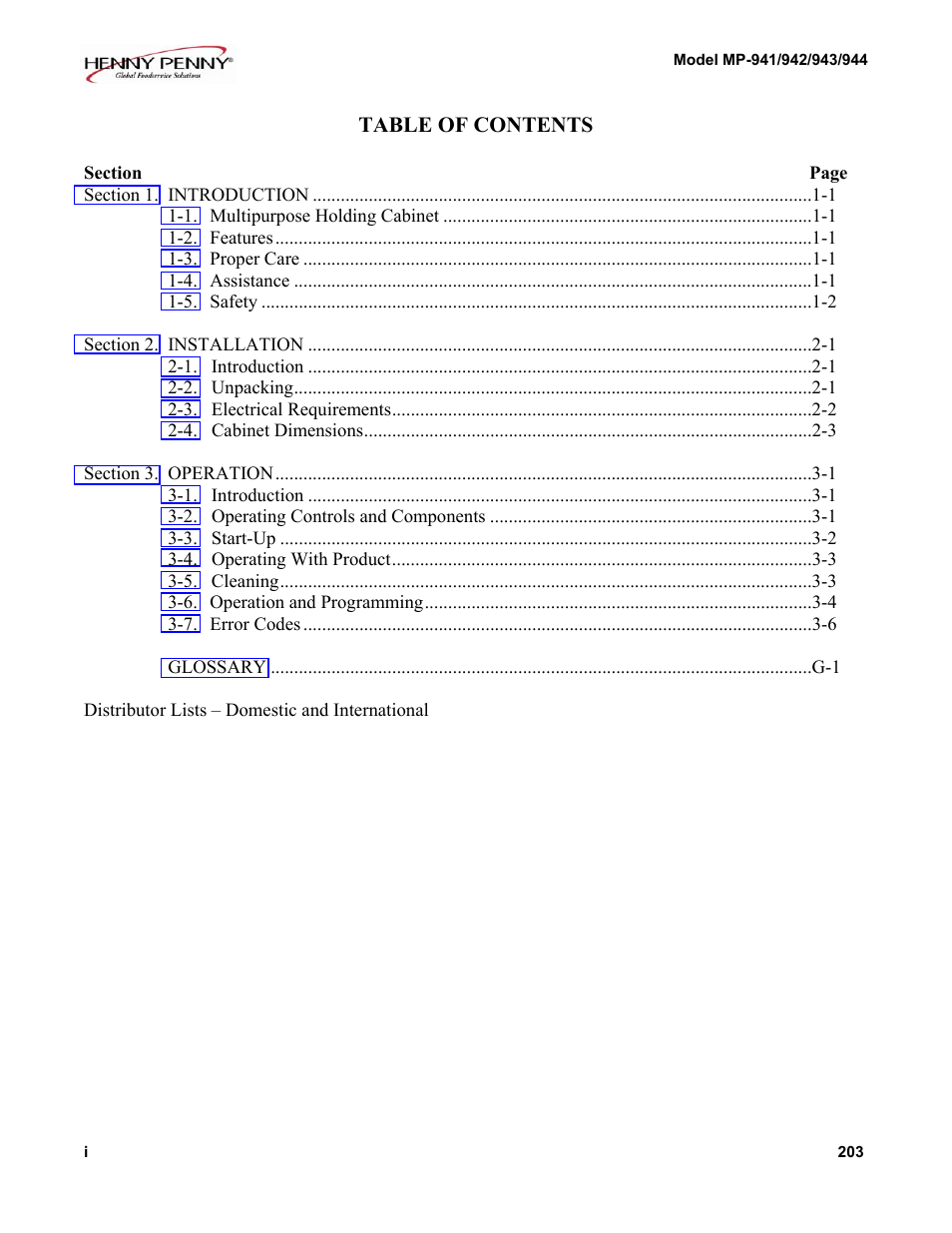 Henny Penny MP-944 User Manual | Page 3 / 18