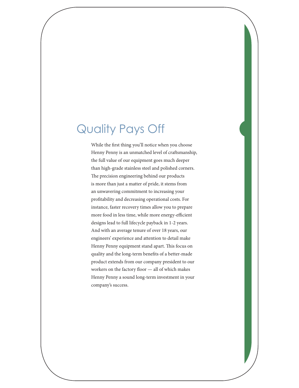 Quality pays off | Henny Penny none User Manual | Page 9 / 12