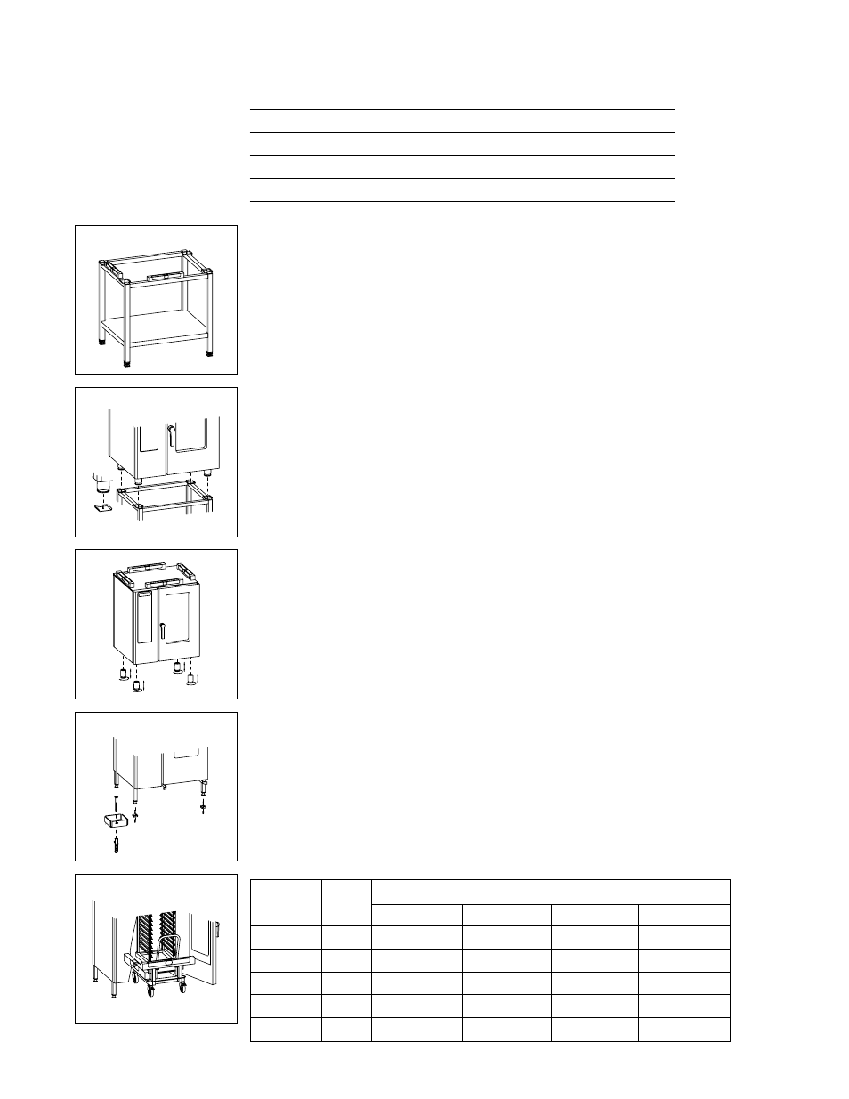 Electrical, Unit weights, 8) electrical connection | Connected load for electric units: installation | Henny Penny CLIMAPLUS LCG User Manual | Page 61 / 84