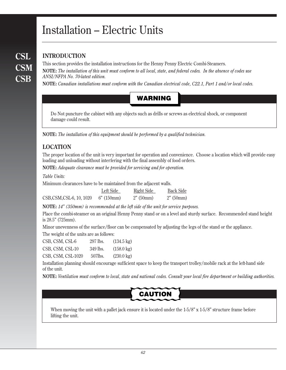 Henny Penny CSM User Manual | 11 pages
