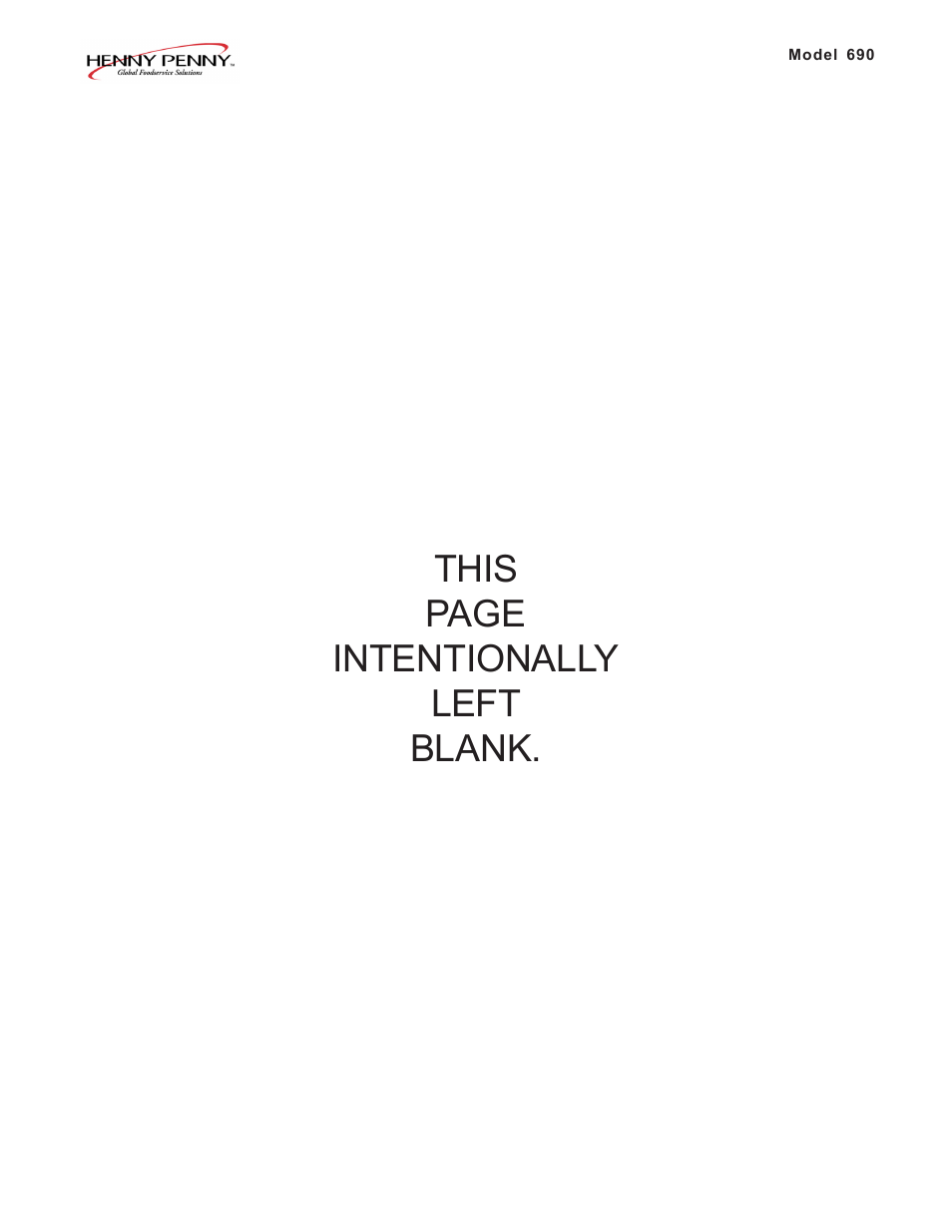 This page intentionally left blank | Henny Penny 690 User Manual | Page 3 / 3