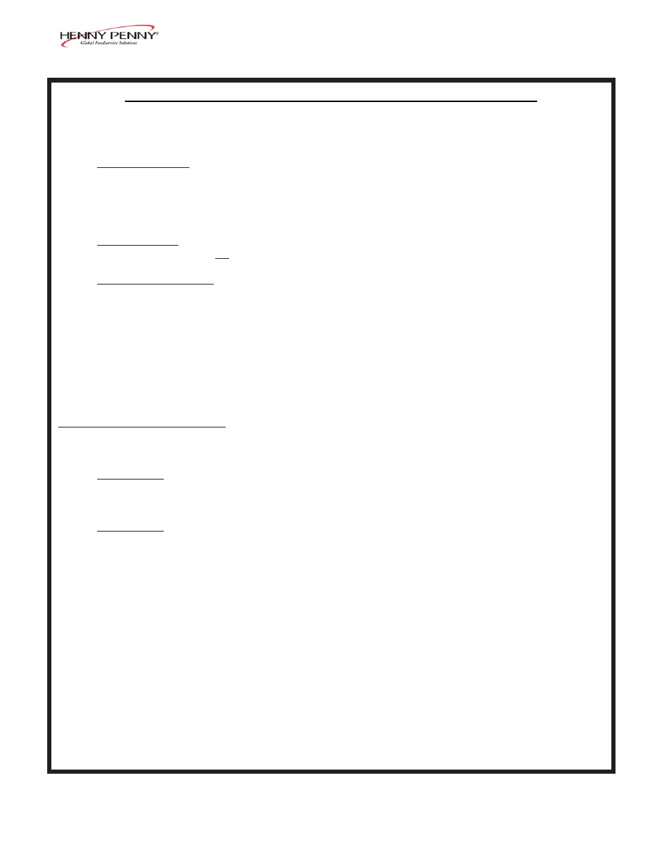 Limited warranty for henny penny equipment | Henny Penny HUMIDIFIED COUNTER WARMER HCW-8 User Manual | Page 3 / 26