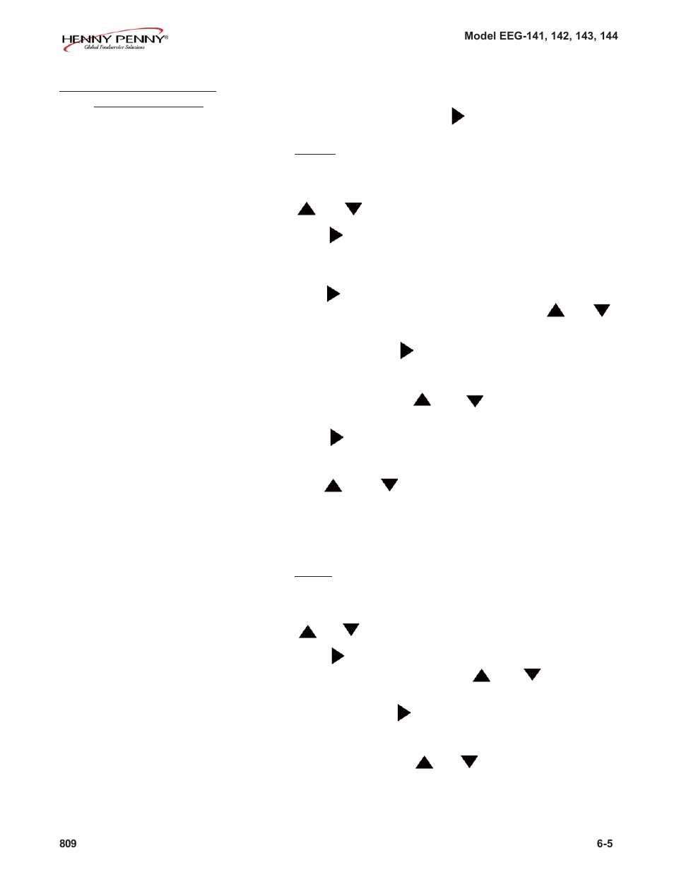 Henny Penny EVOLUTION ELITE EEG-141 User Manual | Page 61 / 72