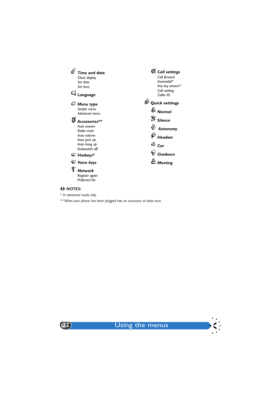 Using the menus | Philips GenieDB User Manual | Page 25 / 61