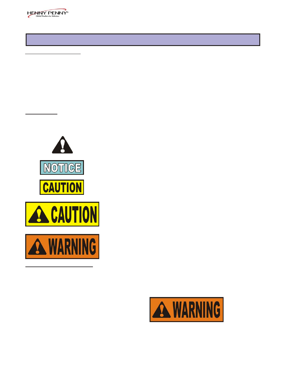 Section 1 | Henny Penny CW-114 User Manual | Page 5 / 41