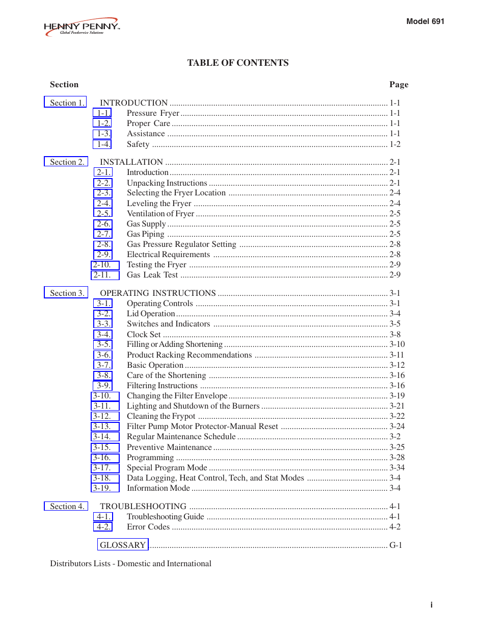 Henny Penny 691 User Manual | 1 page