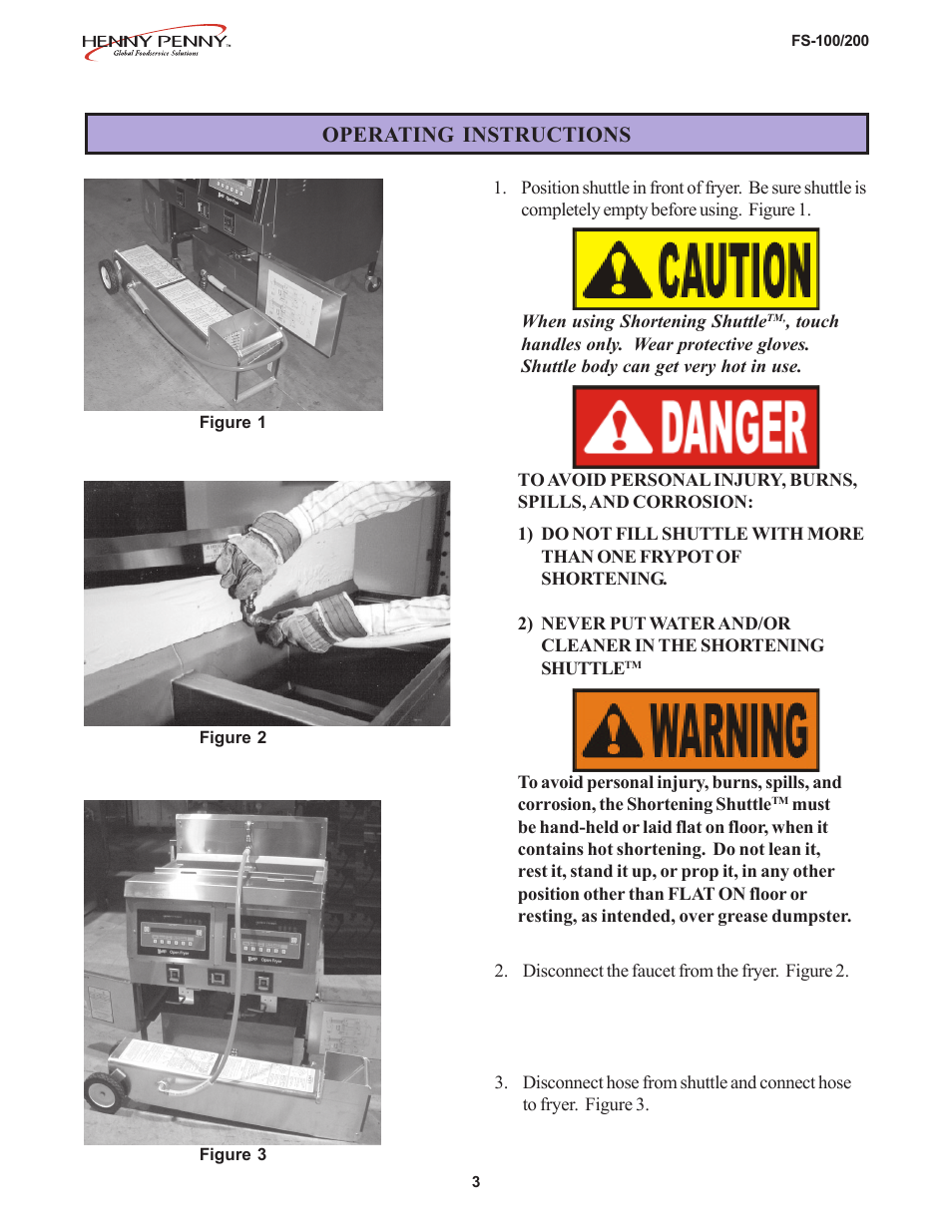 Henny Penny FS-100 User Manual | 2 pages