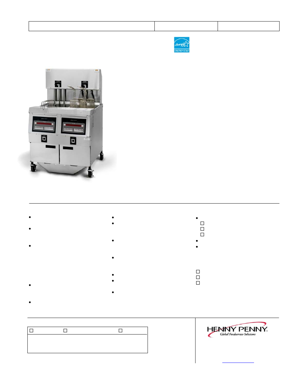 Henny Penny OGA-322 User Manual | 2 pages