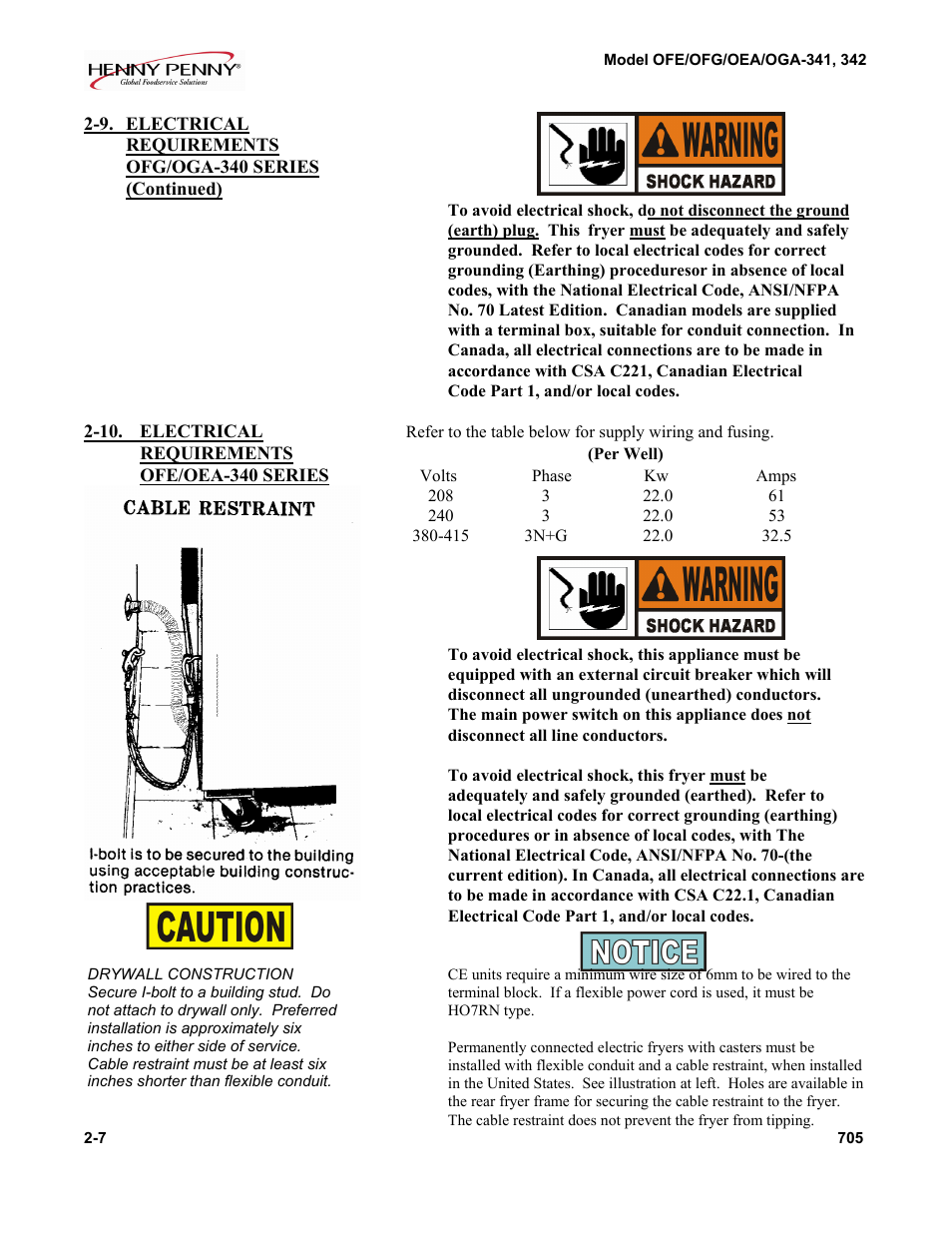 Henny Penny OFE-341 User Manual | Page 7 / 8