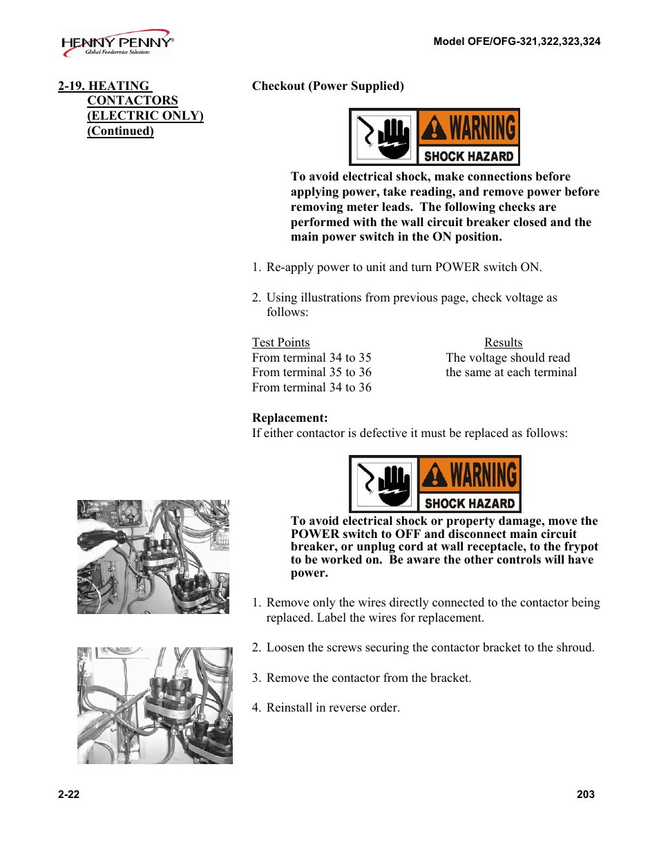 Henny Penny OFE/OFG-322 User Manual | Page 22 / 29