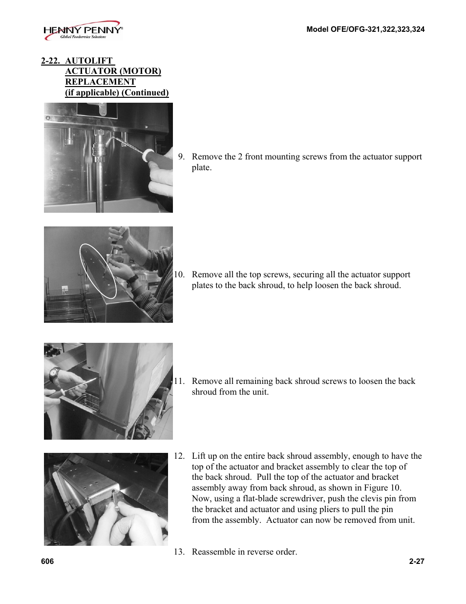 Henny Penny OFE/OFG-322 User Manual | Page 27 / 29