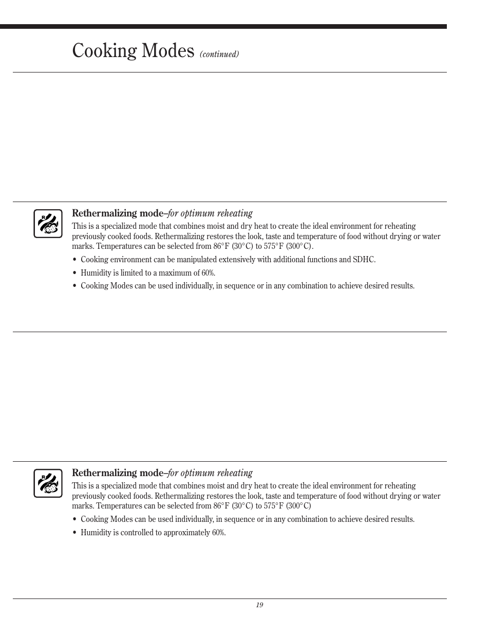 Cooking modes | Henny Penny CSG User Manual | Page 20 / 94