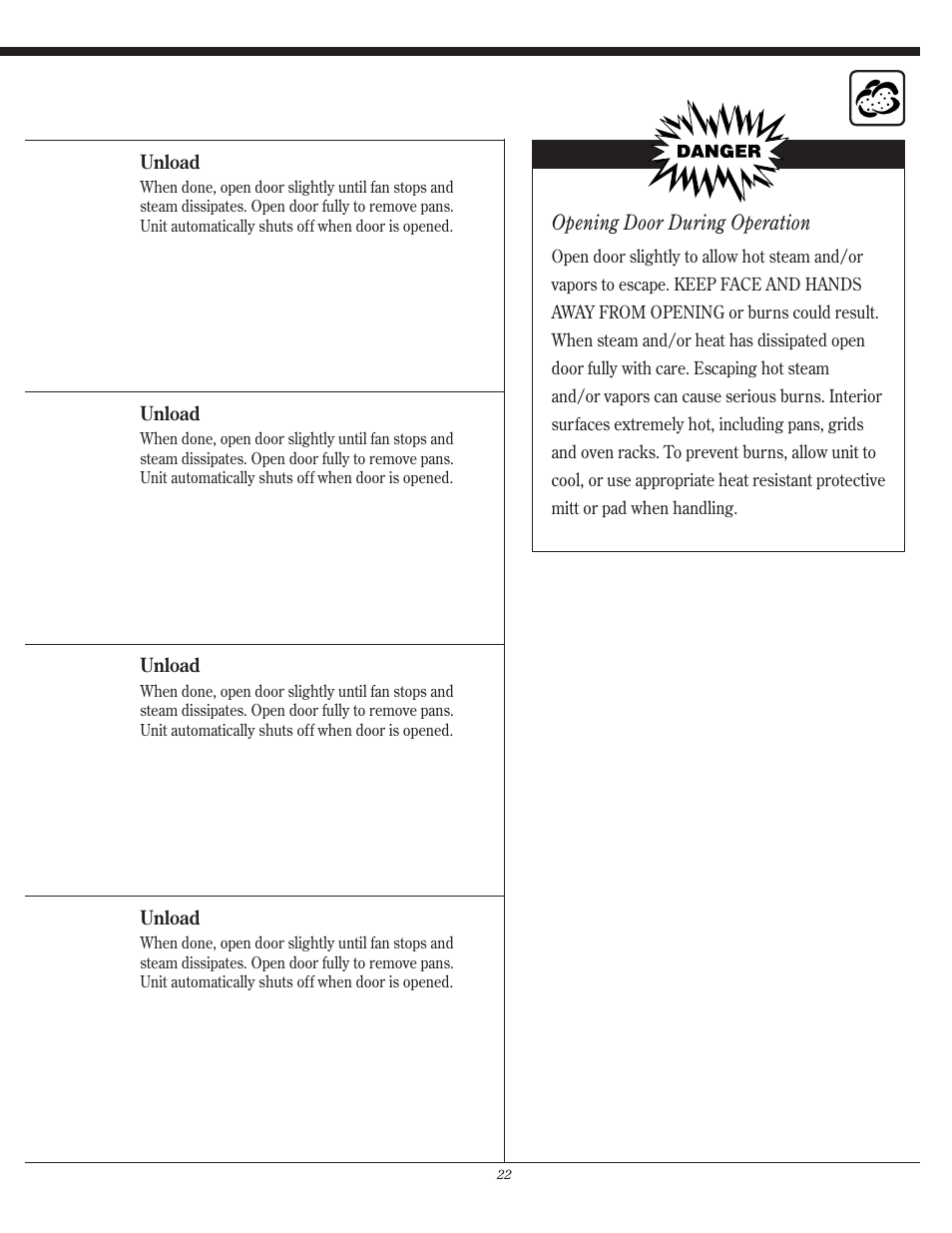 Xopening door during operation | Henny Penny CSG User Manual | Page 23 / 94