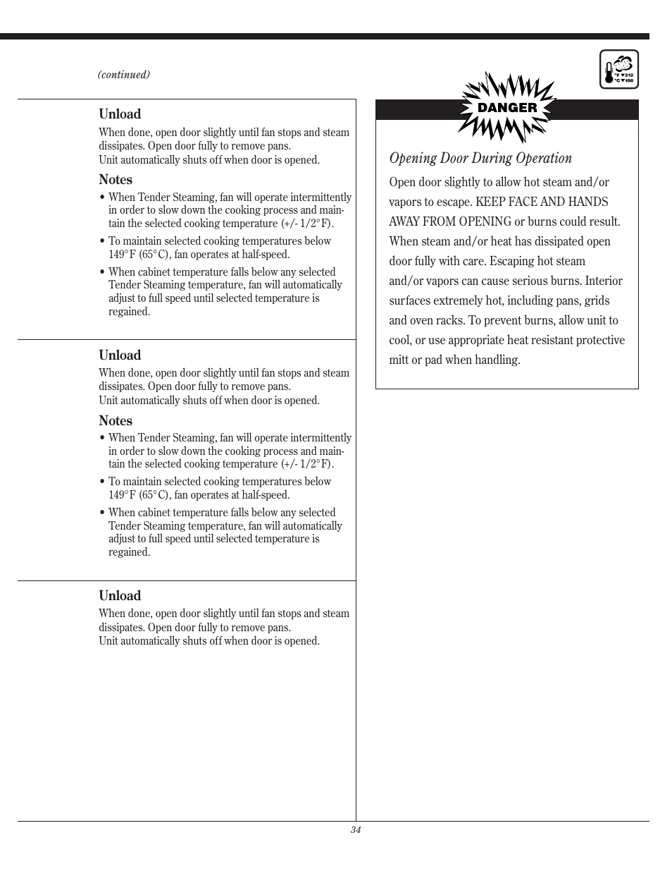 Xopening door during operation | Henny Penny CSG User Manual | Page 35 / 94