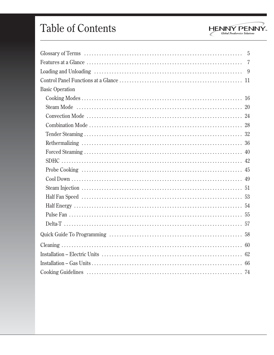 Henny Penny CSG User Manual | Page 4 / 94