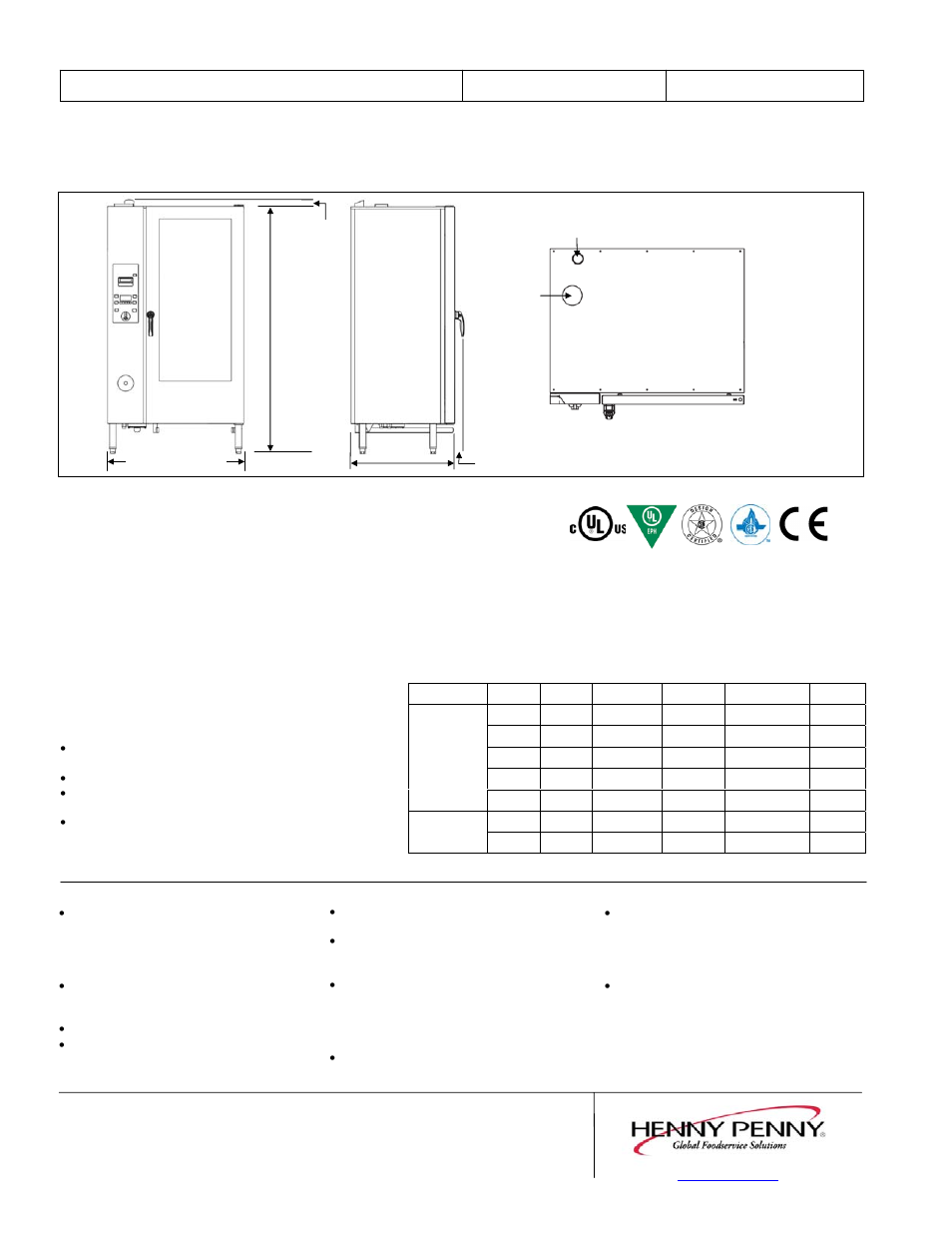 Classic combi, Combi oven, Electric or gas | Ecc-215, Gcc-215 | Henny Penny ClassicCombi GCC-215 User Manual | Page 2 / 2