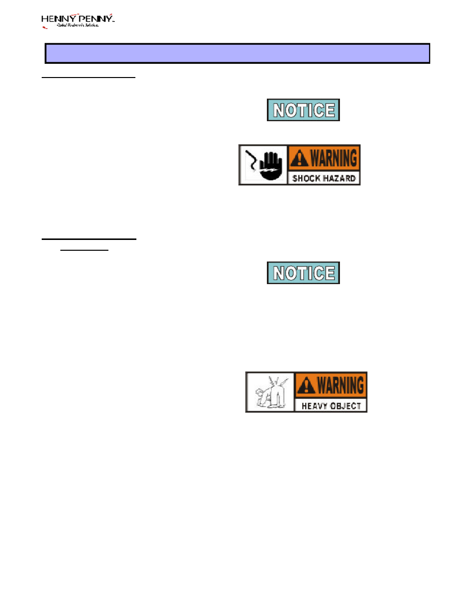 Henny Penny HB-121 User Manual | 3 pages