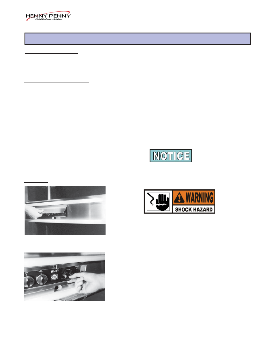 Henny Penny ISLAND WARMER HMI-105 User Manual | Page 9 / 34
