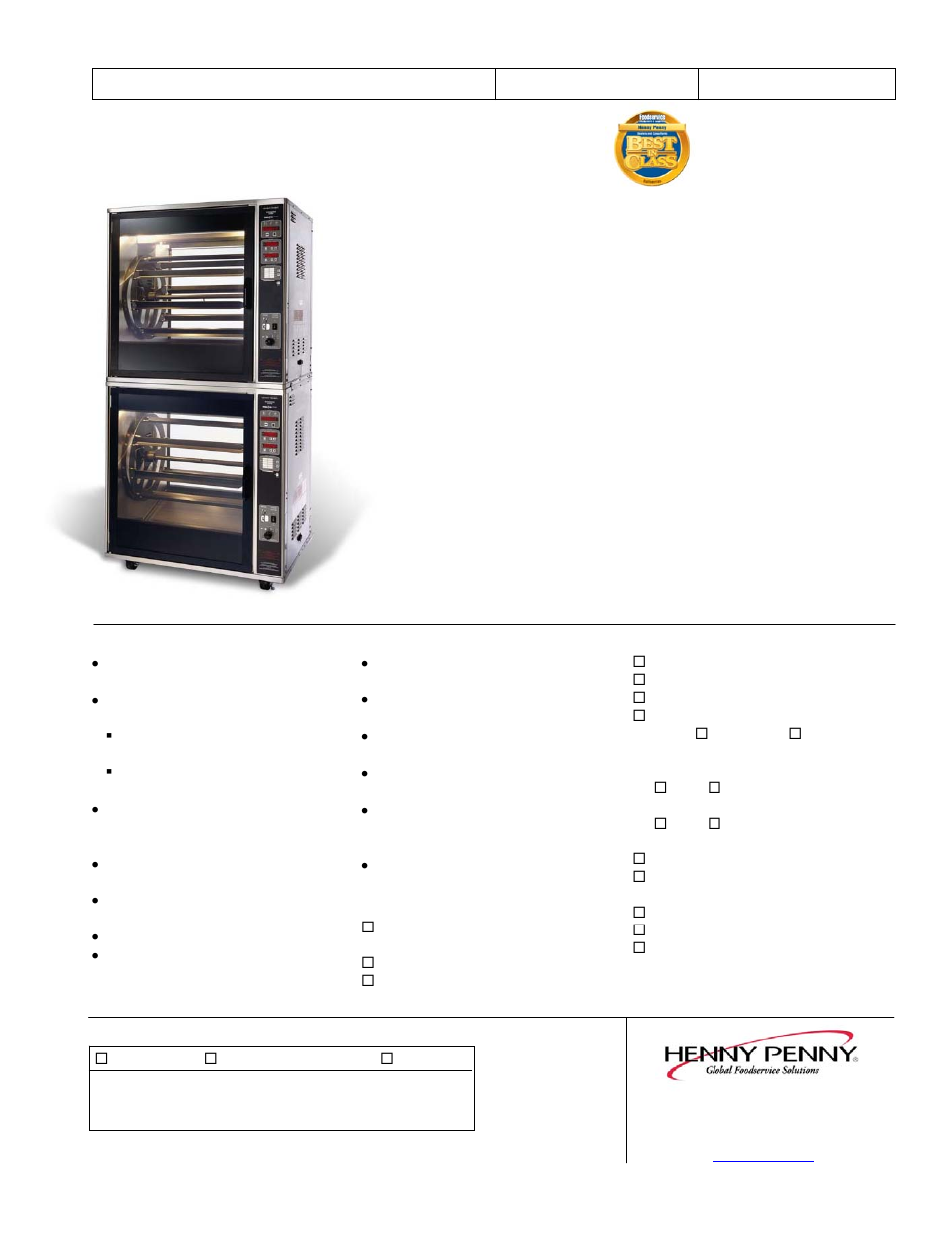 Henny Penny SCR-16 16-spit User Manual | 2 pages