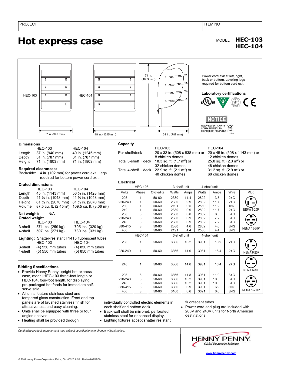 Hot express case | Henny Penny Hot Express Case HEC-104 User Manual | Page 2 / 2