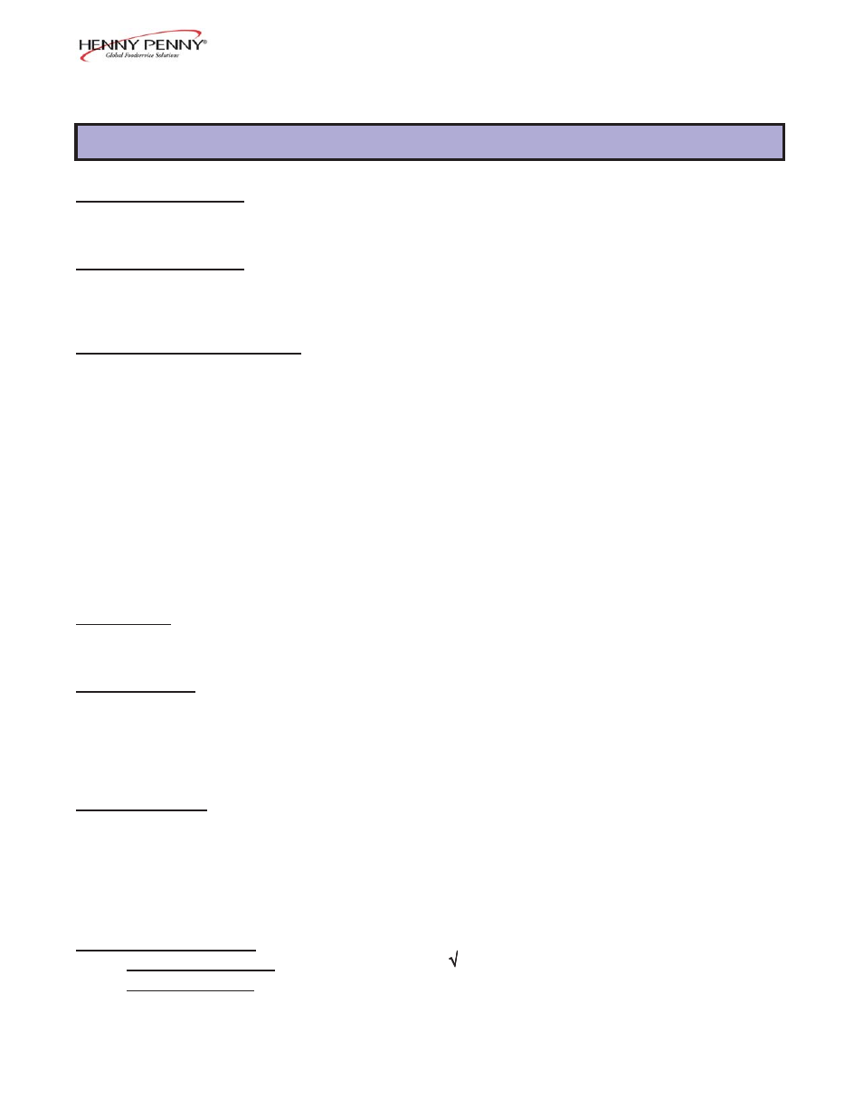 Section 3 | Henny Penny BCM-110 User Manual | Page 27 / 38