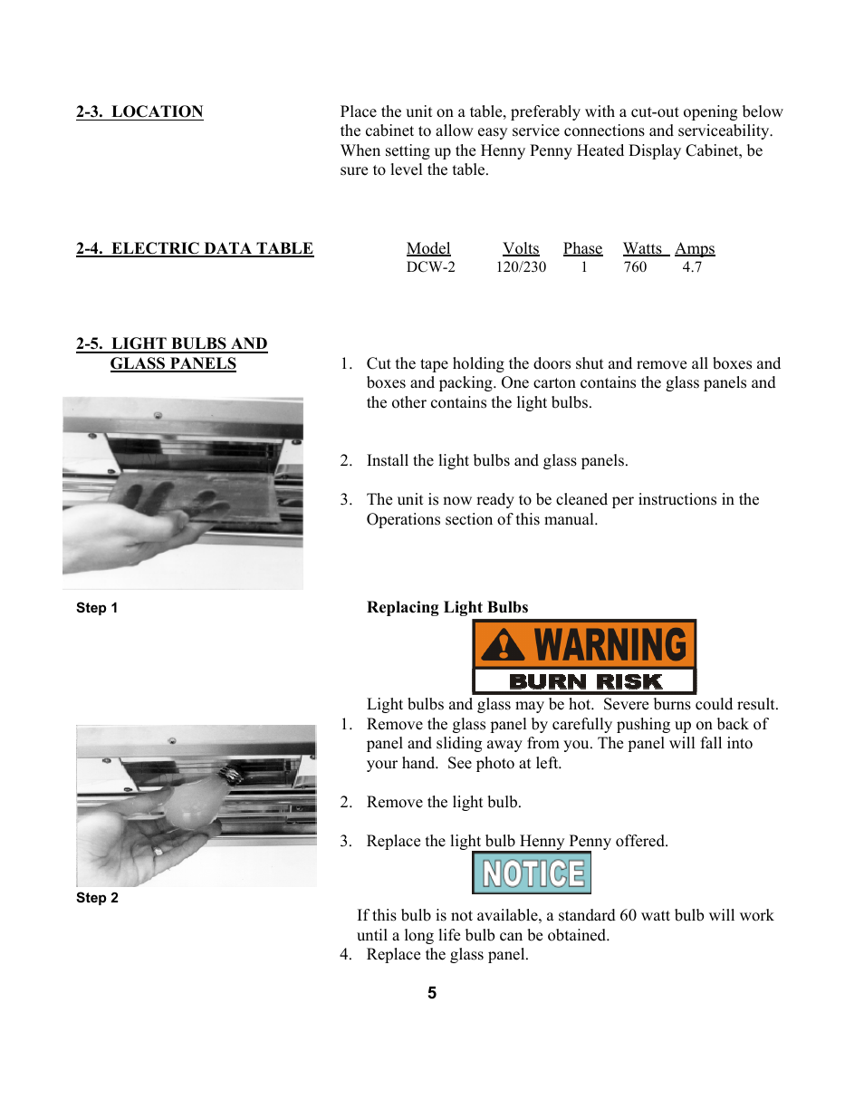 Henny Penny DCW-2 User Manual | Page 9 / 18