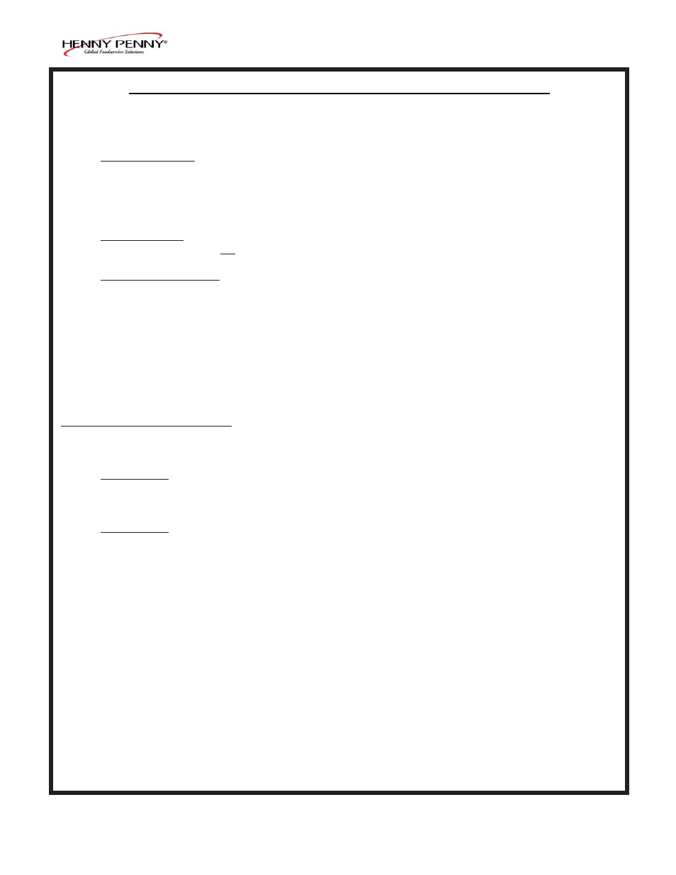 Limited warranty for henny penny equipment | Henny Penny FM07-020-F User Manual | Page 3 / 40
