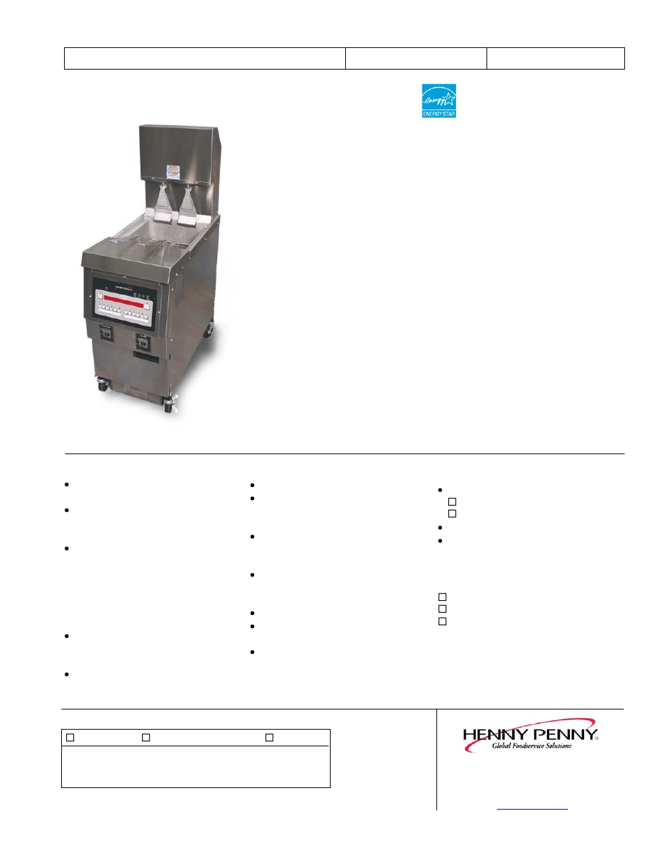 Henny Penny OEA-321 User Manual | 2 pages