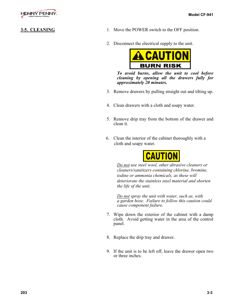 Henny Penny CF-941 User Manual | Page 13 / 19