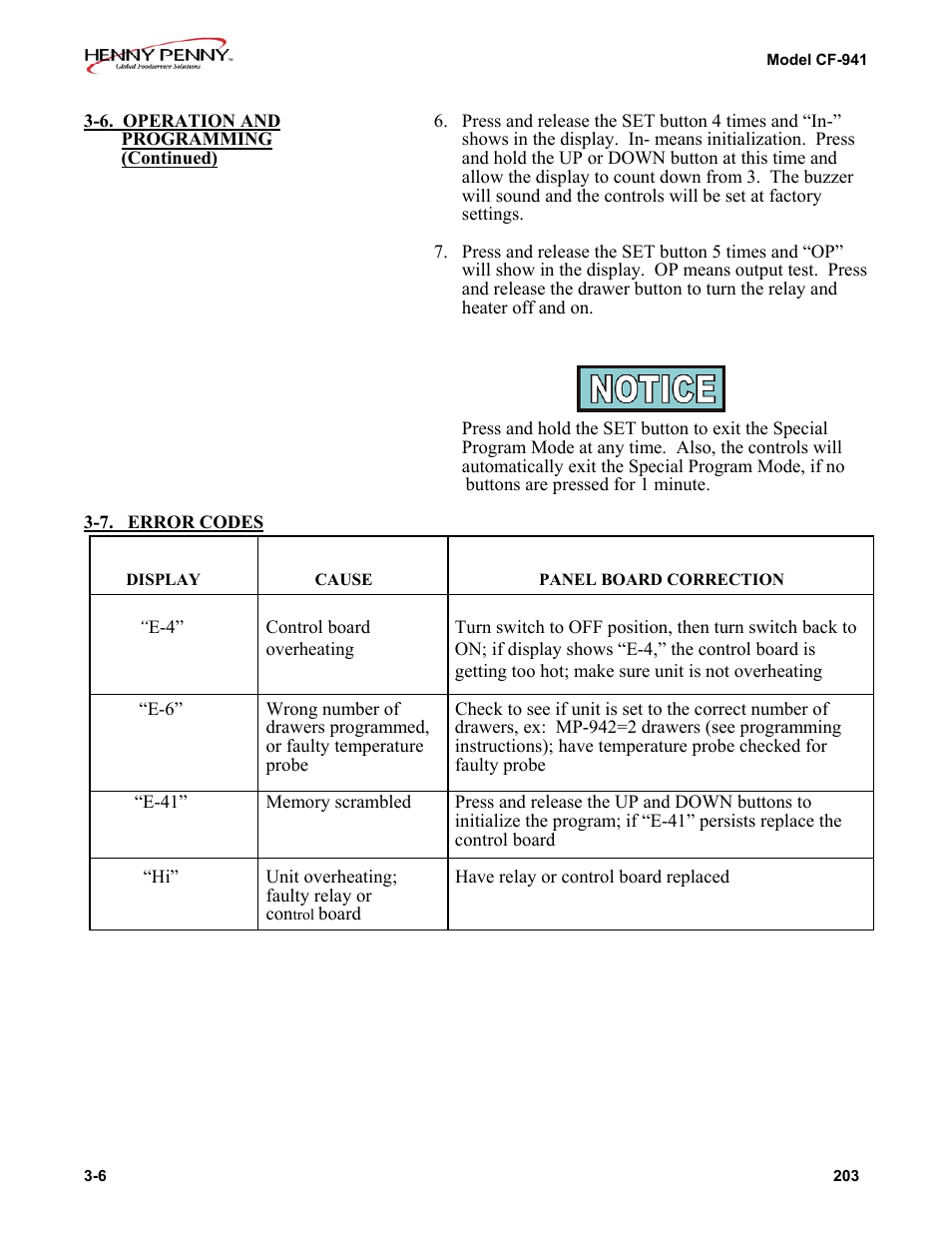 Henny Penny CF-941 User Manual | Page 16 / 19