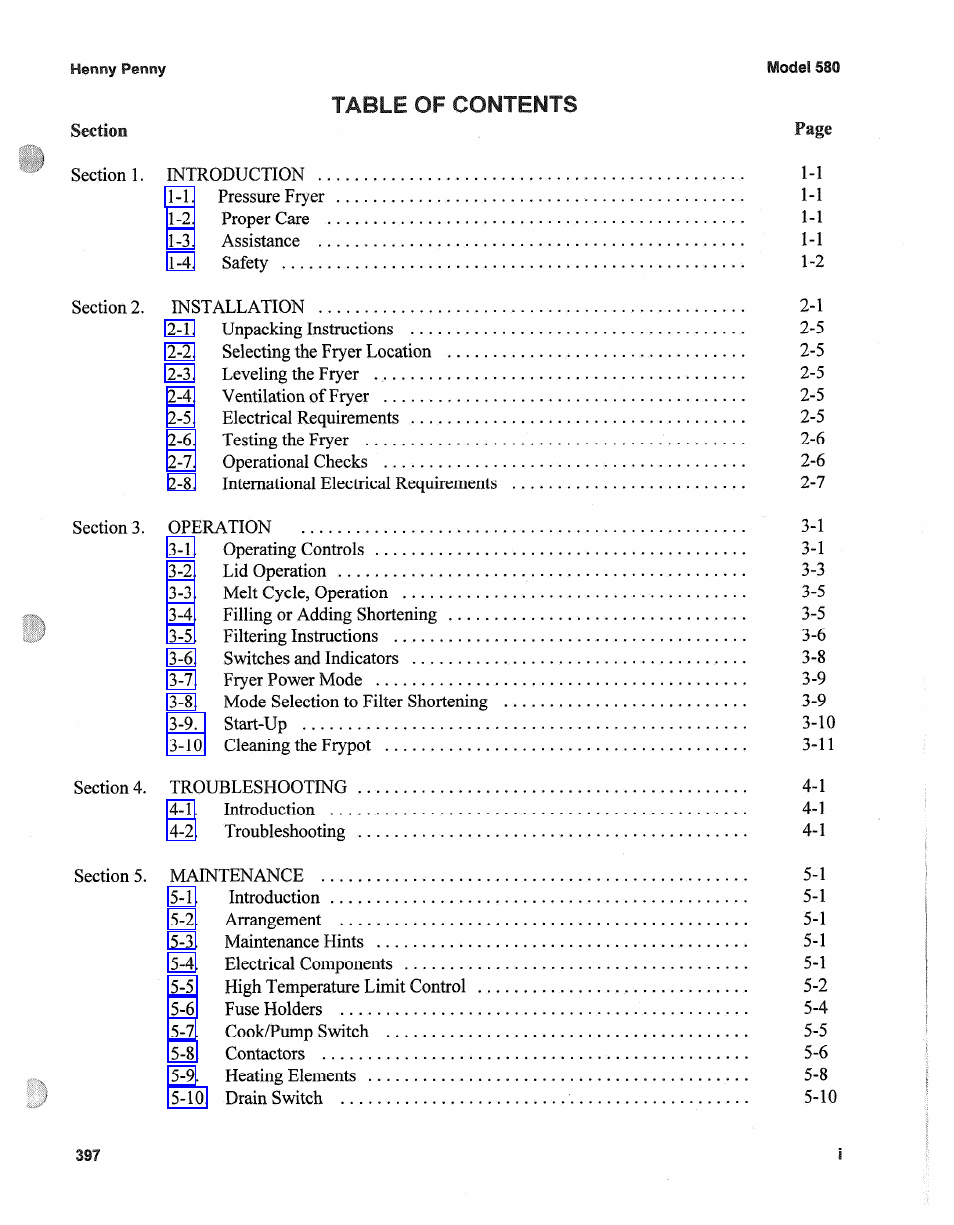 Henny Penny 580 User Manual | 2 pages
