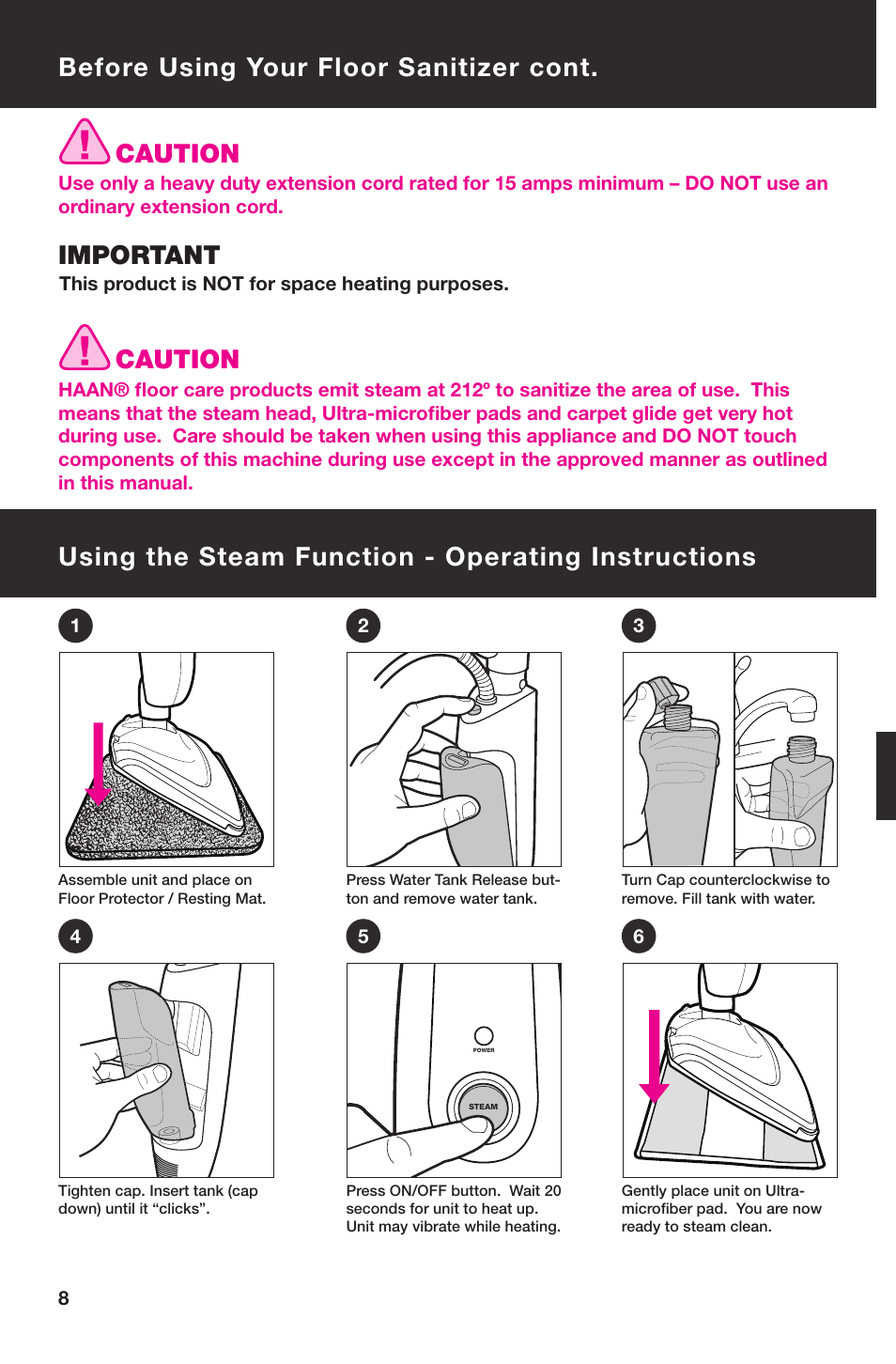 Caution | Haan SLIM & LIGHT SI-35 User Manual | Page 10 / 18