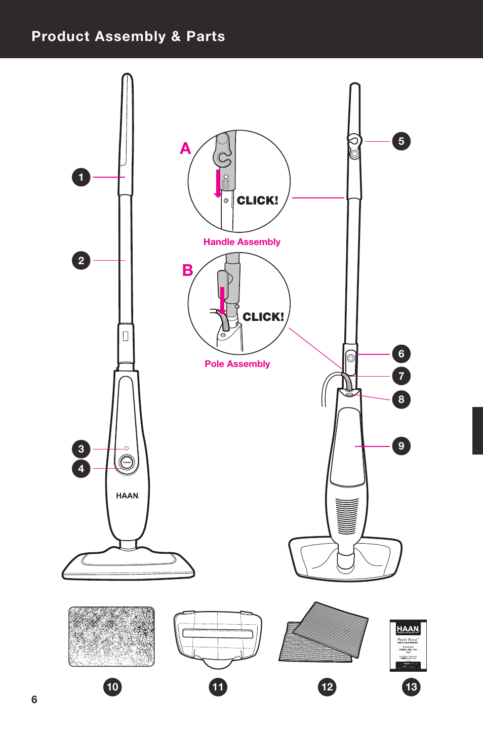 Product assembly & parts | Haan SLIM & LIGHT SI-35 User Manual | Page 8 / 18