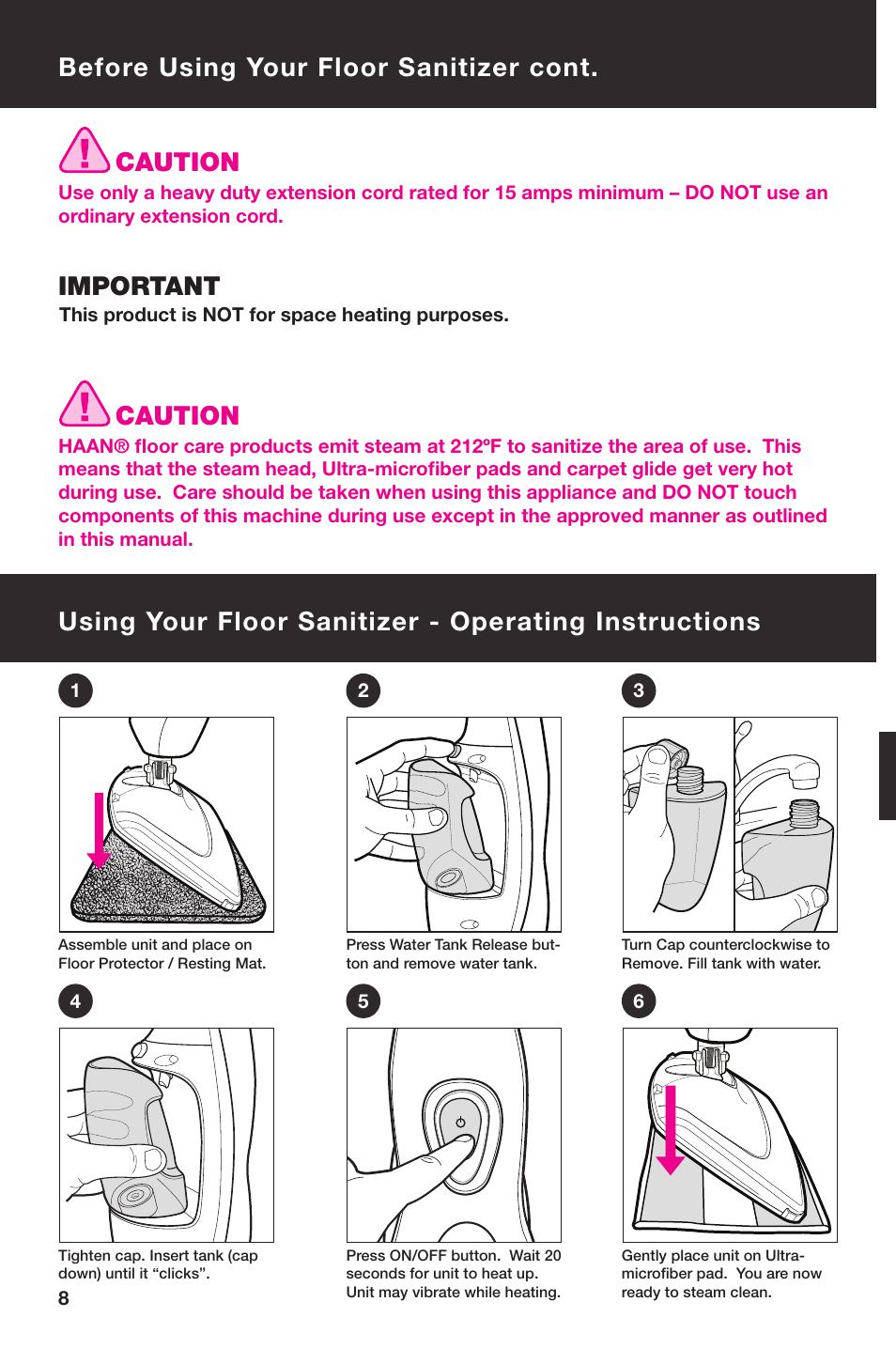 Caution | Haan SI-75 User Manual | Page 10 / 19