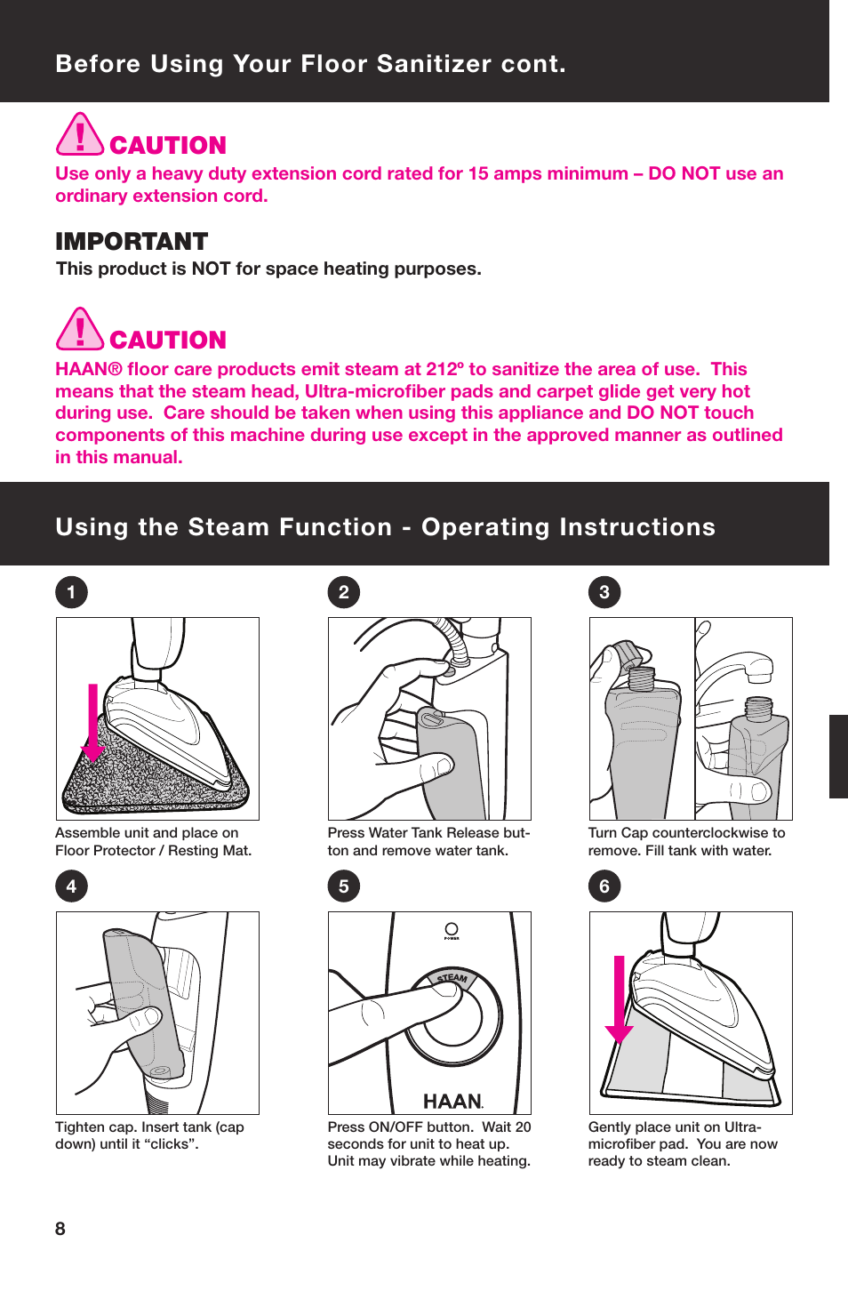 Caution | Haan SWIFT SI-25 User Manual | Page 10 / 16