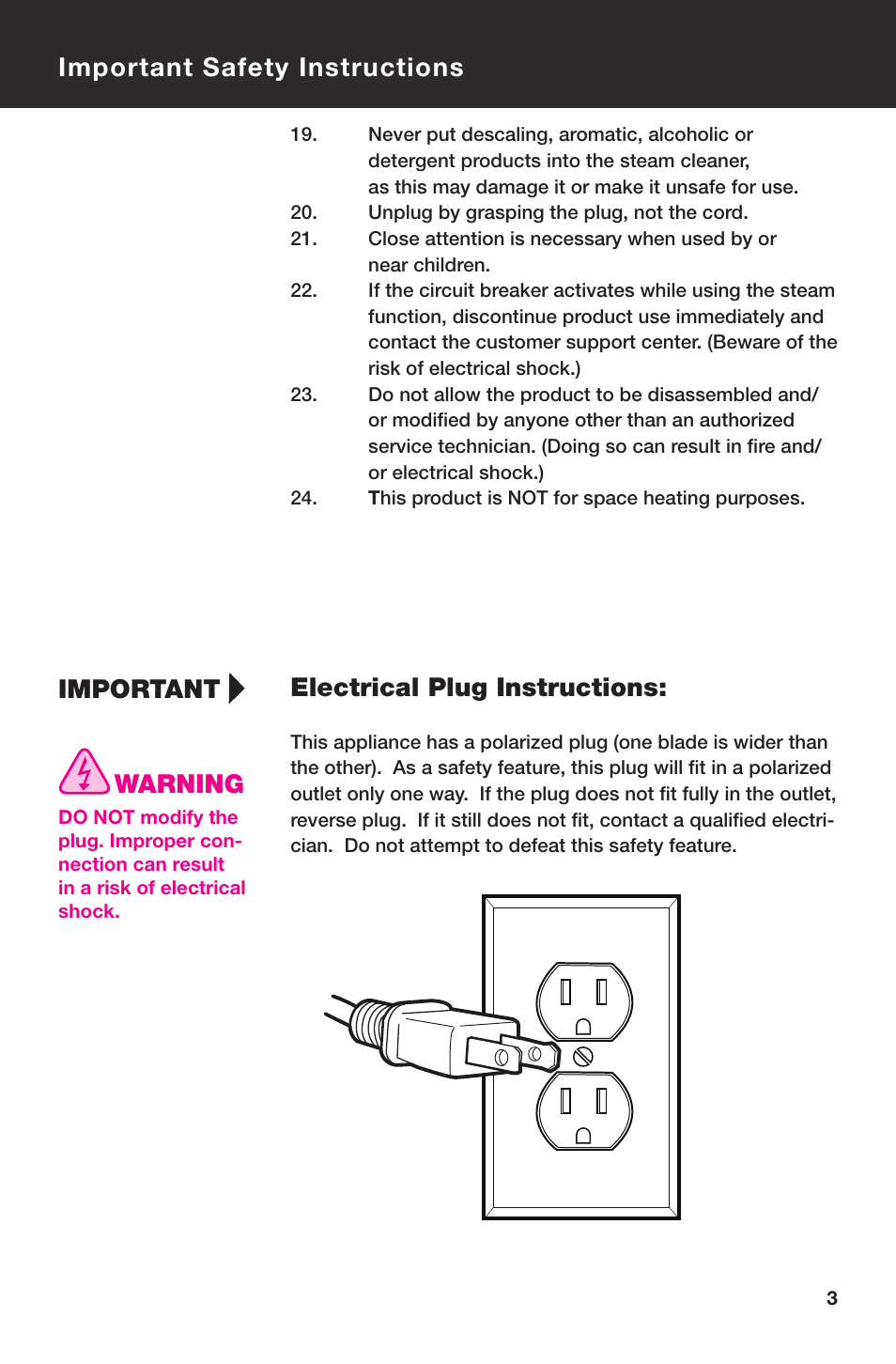Important, Warning | Haan SWIFT SI-25 User Manual | Page 5 / 16