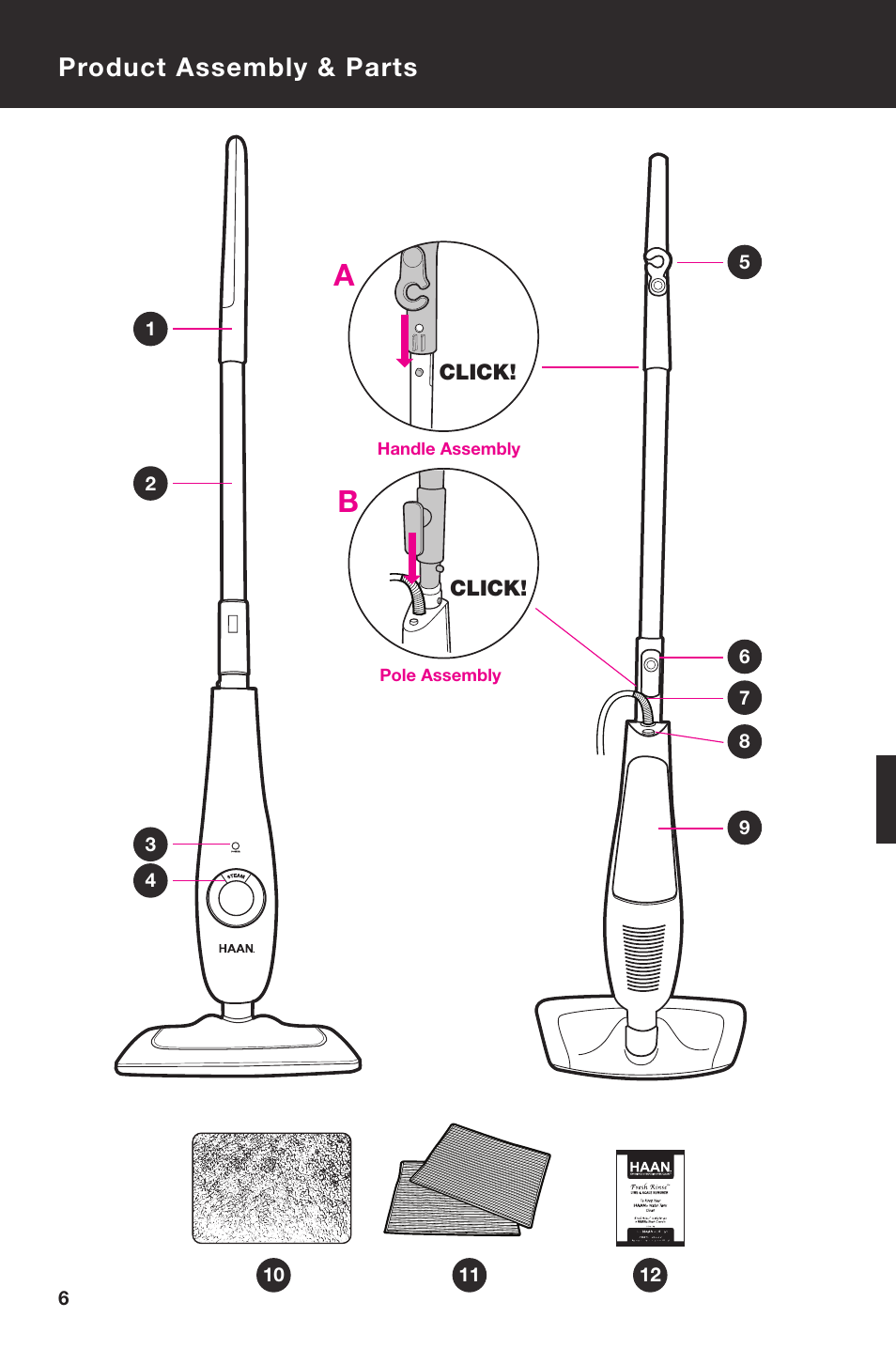 Product assembly & parts | Haan SWIFT SI-25 User Manual | Page 8 / 16