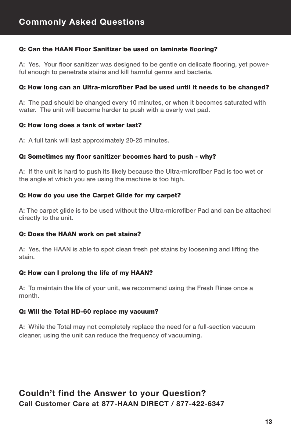 Haan Total HD-60 User Manual | Page 15 / 19