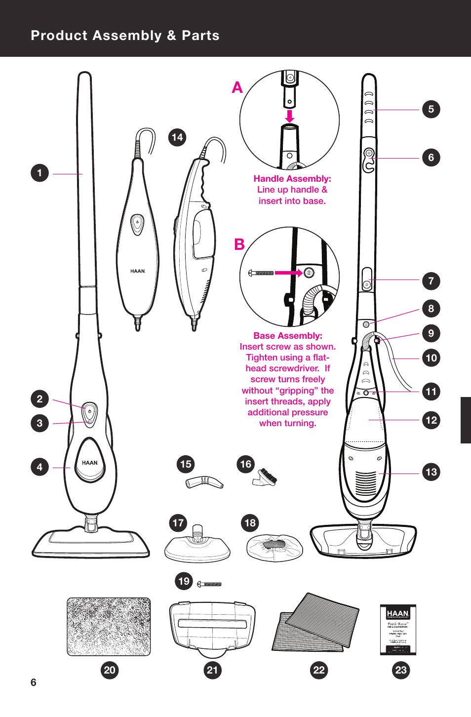 Product assembly & parts | Haan MULTI SI-70 User Manual | Page 8 / 19