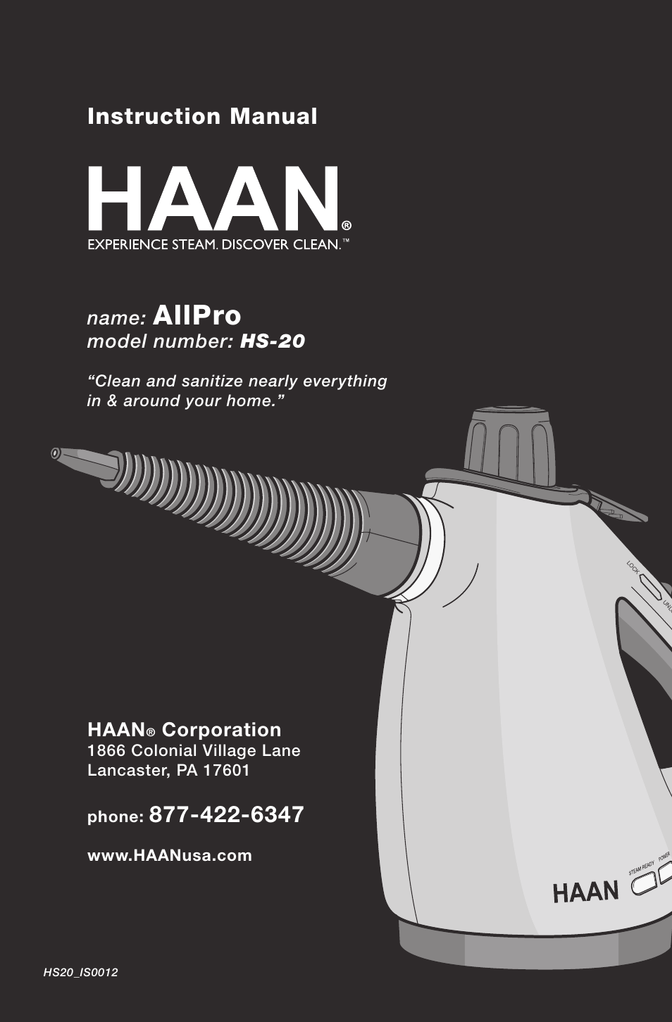 Haan ALLPRO HS-20 User Manual | 16 pages