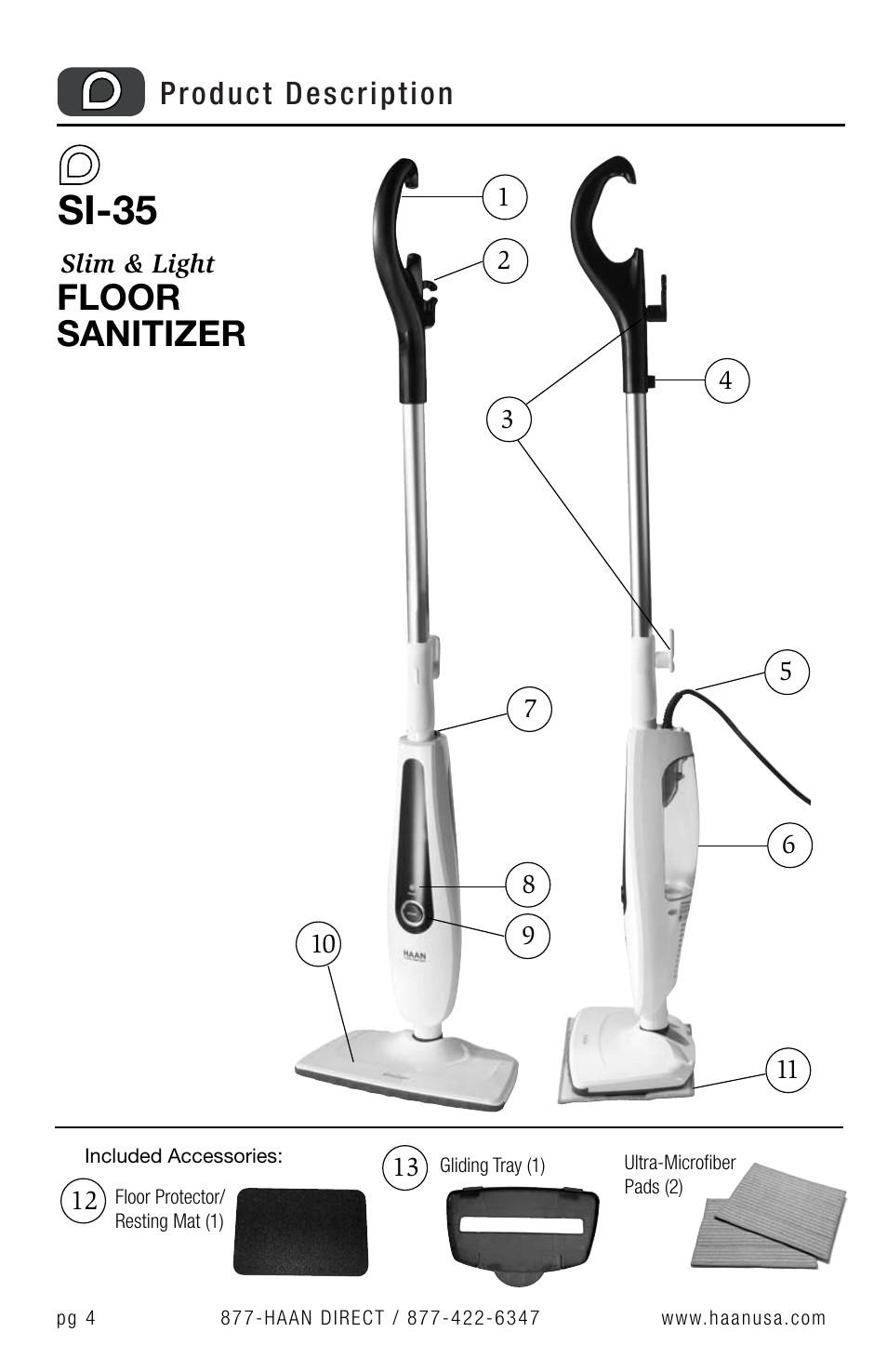 Si-35, Floor sanitizer, Product description | Haan Floor Sanitizer SI-35 User Manual | Page 6 / 23
