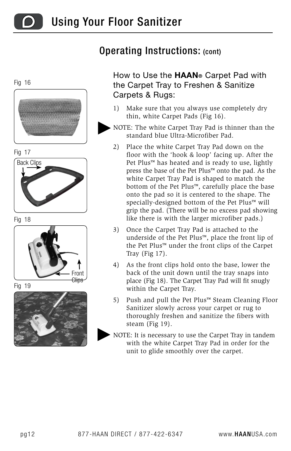 Using your floor sanitizer, Operating instructions, How to use the haan | Haan FS-30P+ User Manual | Page 14 / 31