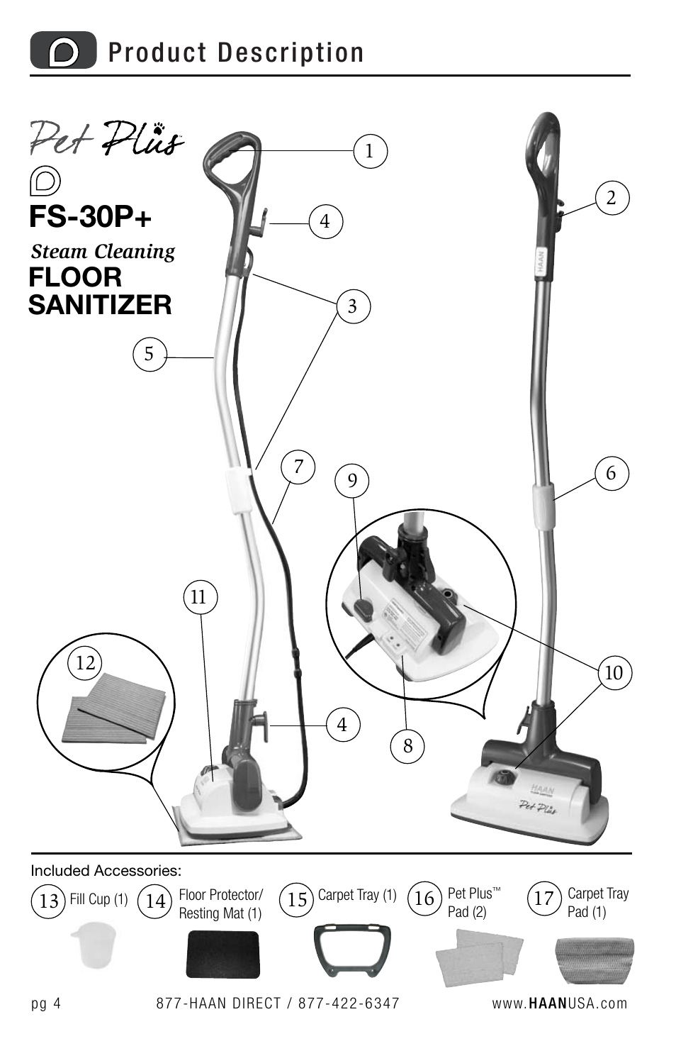 Fs-30p, Product description, Floor sanitizer | Haan FS-30P+ User Manual | Page 6 / 31