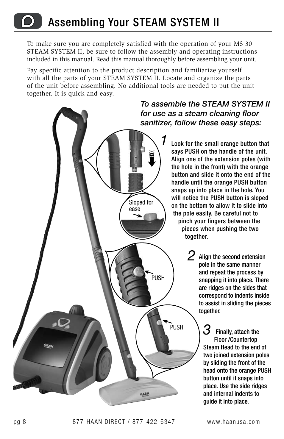 Assembling your steam system ii | Haan MS-30 User Manual | Page 10 / 38