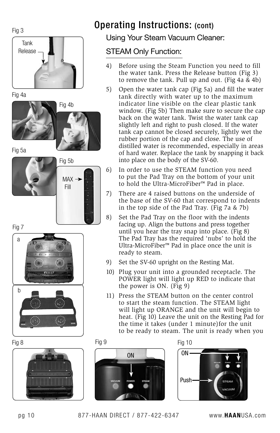 Operating instructions, Cont) | Haan SV-60 User Manual | Page 12 / 31