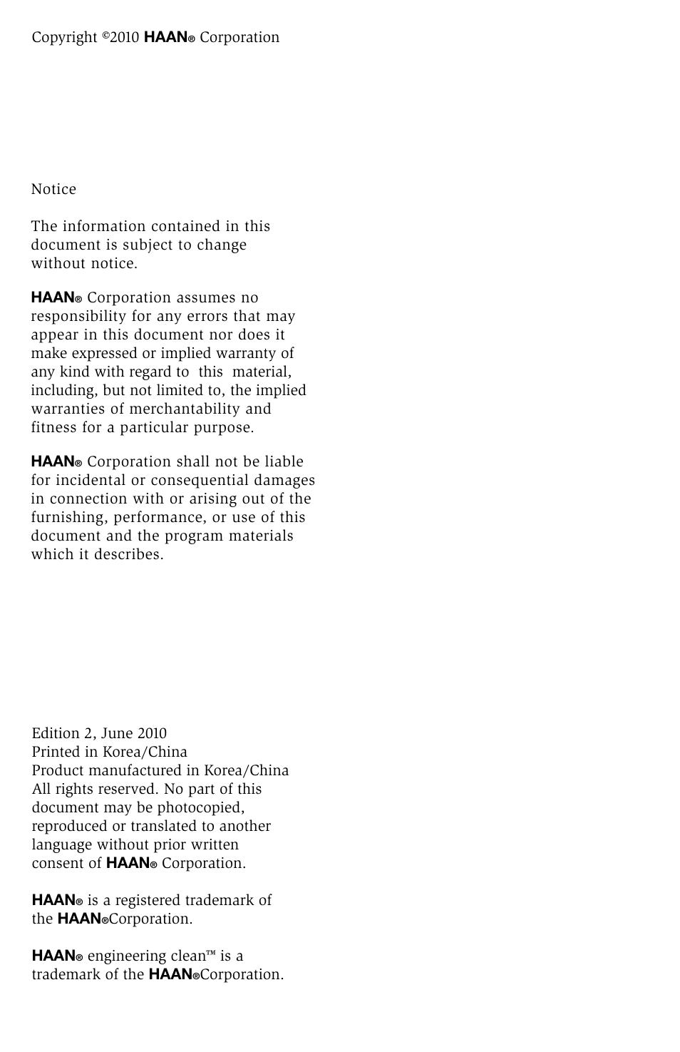 Haan SV-60 User Manual | Page 2 / 31